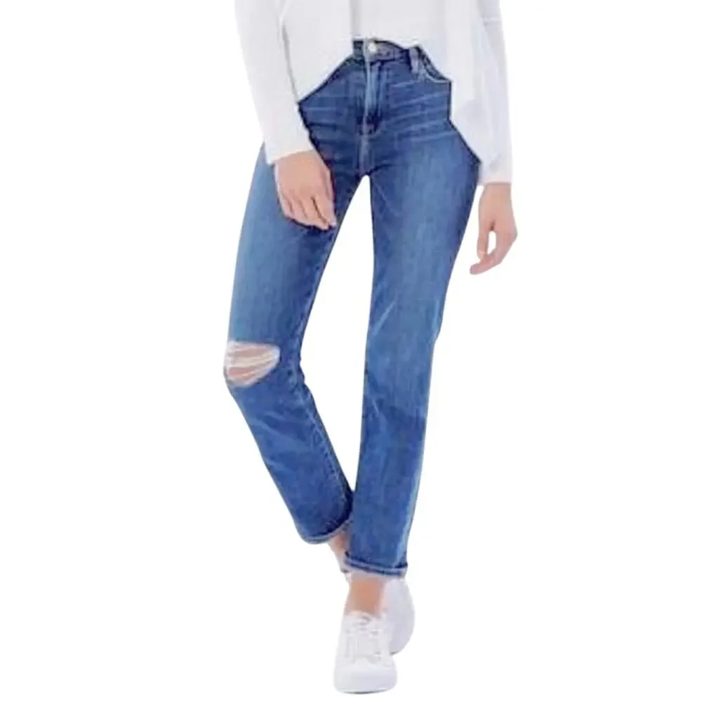 FRAME Le High Straight Jeans‎ in Broadway Medium Distressed Wash Size 28